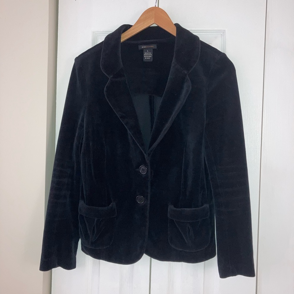 ❤️BCBG MAXAZRIA black velvet blazer jacket